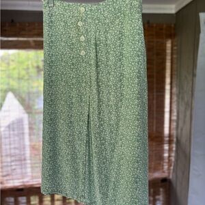 Green Floral Skirt
